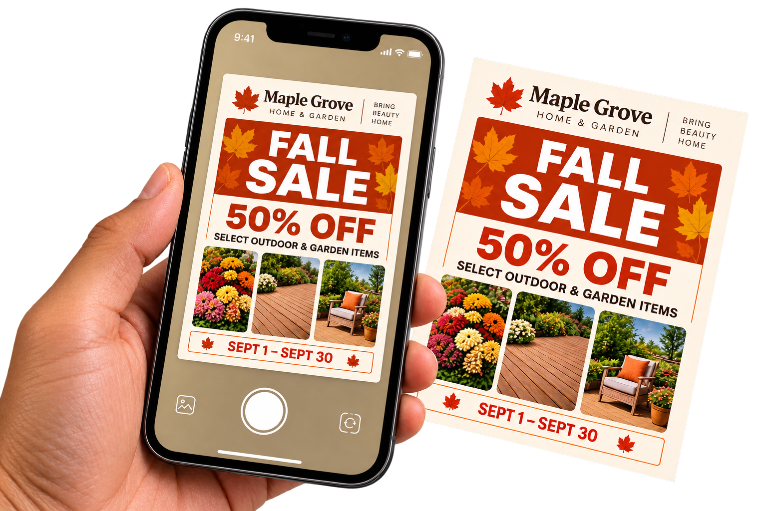 Scanning a fictional Maple Grove sale flyer